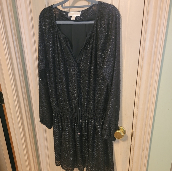 Michael Kors Dresses & Skirts - NWOT Michael Kors sz L Black Metalic Dewdrop Dress